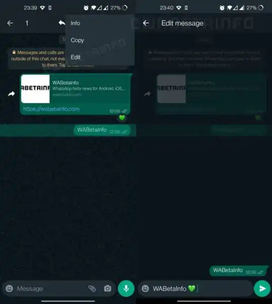 WhatsApp may eventually allow you to edit messages after they've been sent.