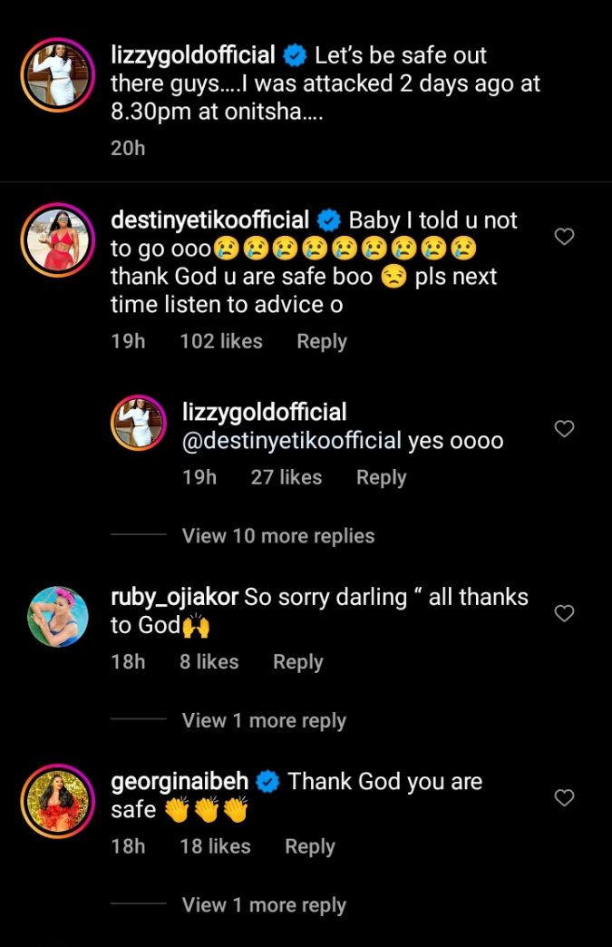 “Next time listen to advice” - Destiny Etiko ‘Faults’ Lizzy Gold After She Was Attack By Armed Robbers