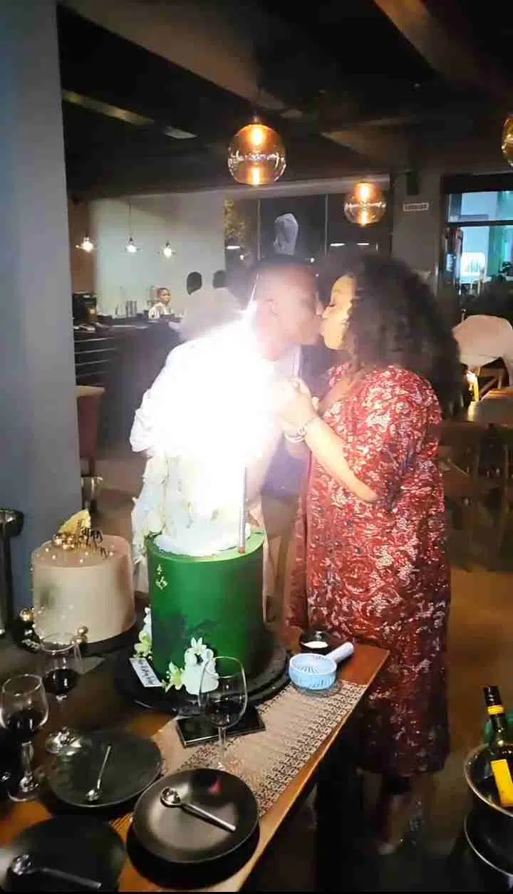 Watch Moment Rita Dominic and hubby, Fidelis Anosike kissed passionately at her 47th birthday party (Videos)