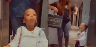 Nigerians React as Regina Daniels’ 2-year-old Son, Munir Joins BUGA Challenge, Drops Epic Dance Moves (video)