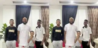 Proud dad Yul Edochie feels blessed as he finally hooks up with his 3 sons