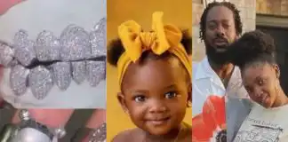 Adekunle Gold Gets Customized Rings, Grills Worth Millions For Simi, Daughter (Video)