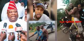 Davido, B-red, Isreal, others mount motorcycles as Ademola Adeleke is declared winner of Osun election (Video)