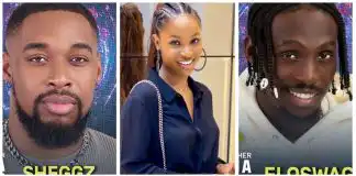 #BBNaijaS7: " Do not come near me, i will beat you and go home" , Drama as Sheggz vows to beat Eloswag for insulting Bella (Video)