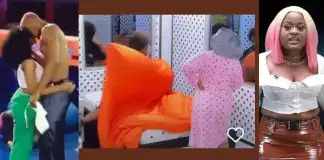 #BBNaija: “Fight don start” – Reactions as Phyna freezes out Amaka as she returns to her bed after a long night with Groovy (Video)