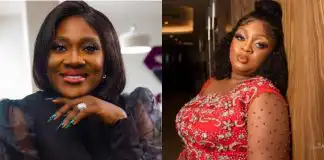 Actress Mercy Johnson reacts as Eniola Badmus throws shade