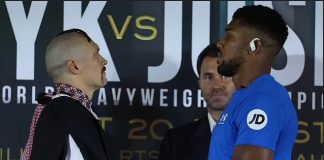 Oleksandr Usyk and Anthony Joshua face off in Saudi Arabia ahead of their rematch (photos)