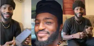 #BBNaija: Khalid excited as anonymous fan surprises him with an iPhone 11 Pro Max (Video)