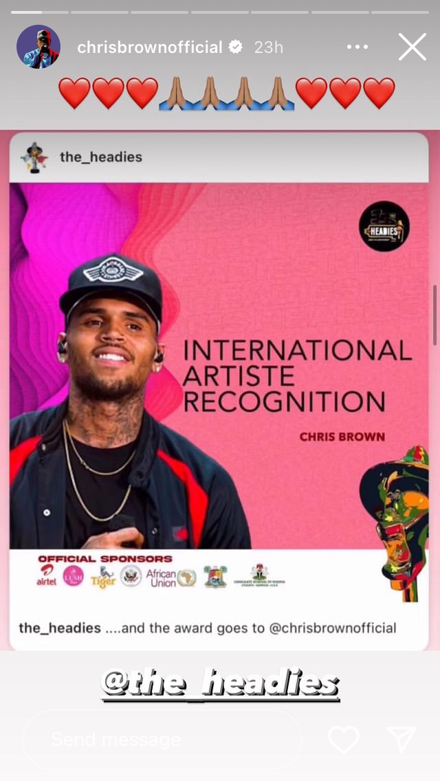Chris Brown Reacts To Headies Awards Recognition 1 IMG 3093
