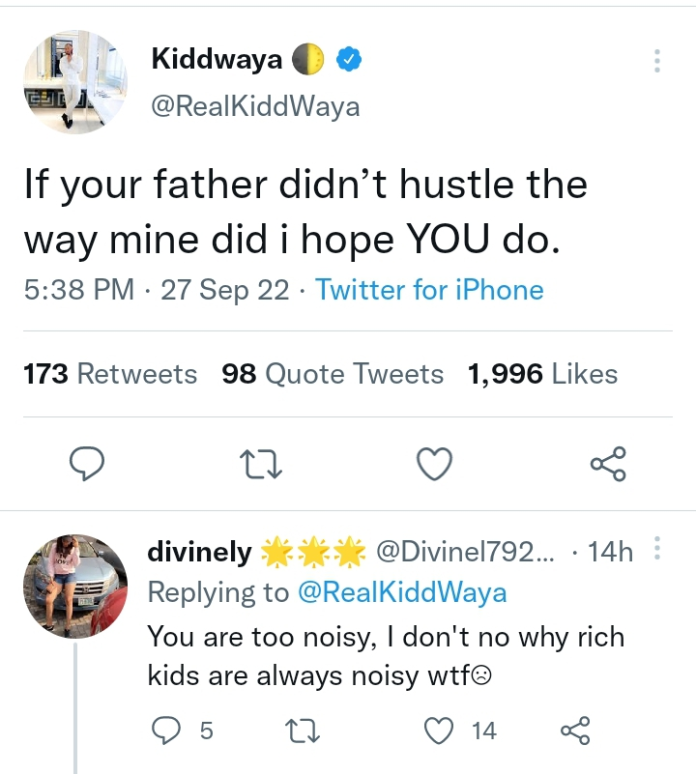 If your father didnt hustle as mine did Kiddwaya