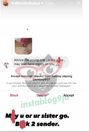 Halima Abubakar Slams Social Media Troll Who Sent Her An Unpleasant Message 1 Screenshot 2022 09 26 085444