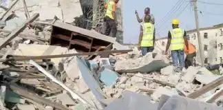 Just-in: Storey-building collapses in Mushin, Lagos as some people are feared trapped