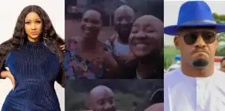 Netizens reacts as Judy Austin goes bald, shares fun moments with husband, Yul Edochie on set (Video)