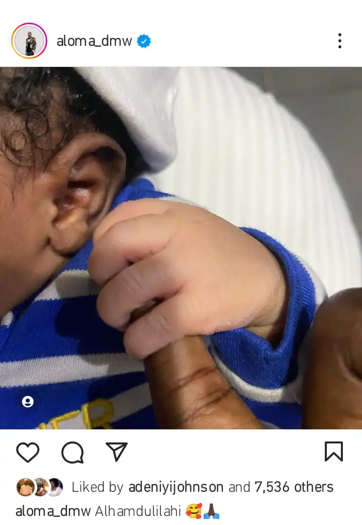 Aloma DMW and wife welcome child Kemi Filani blog