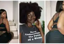 Nigerian Model, Tinusofine shares post about 'all girls being bi' after 'mistakenly' sharing a video of her having a threesome with a guy and another lady