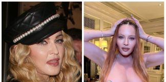 Madonna, 64, puts her boobs on display as she goes topless in new photos