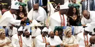 Davido introduces Chioma as ‘his wife’ to Ooni of Ife and his Queens (Video)