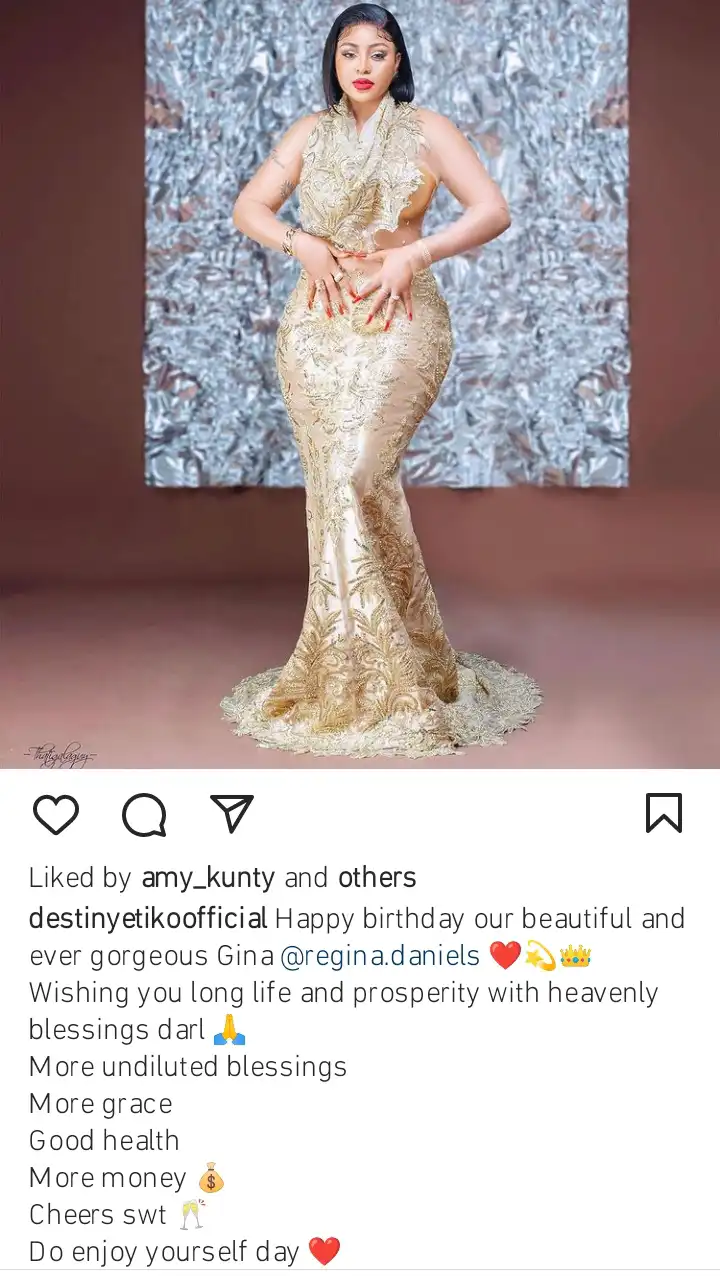 Destiny Etiko celebrates Regina Daniels Kemi Filani blog