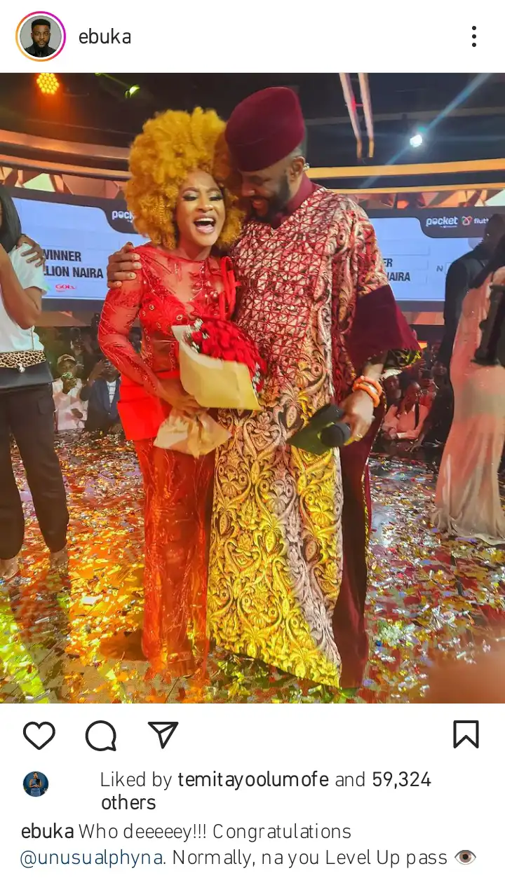 Ebuka Uchendu congratulates Phyna over her BBN win Kemi Filani blog