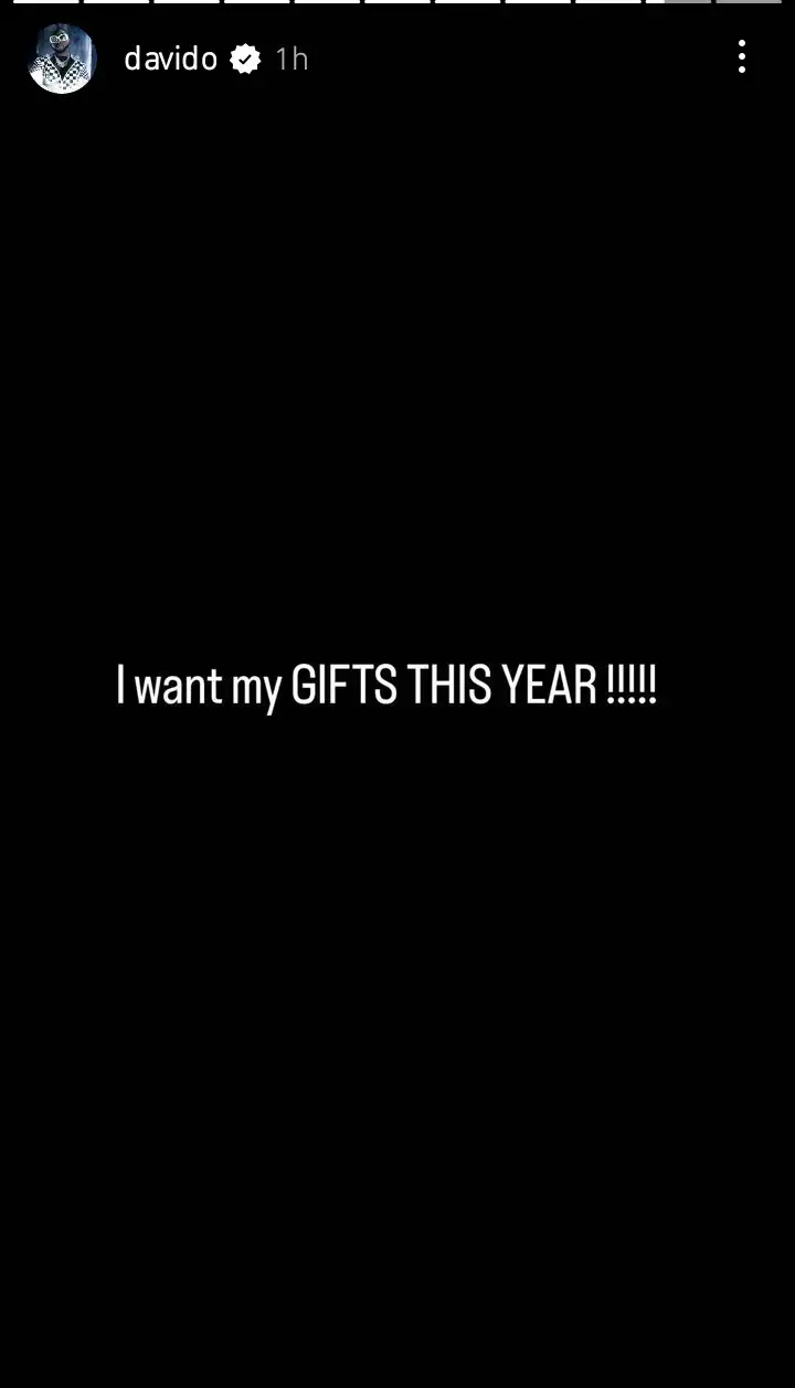 I want my gift this year Davido announces Kemi Filani blog 1