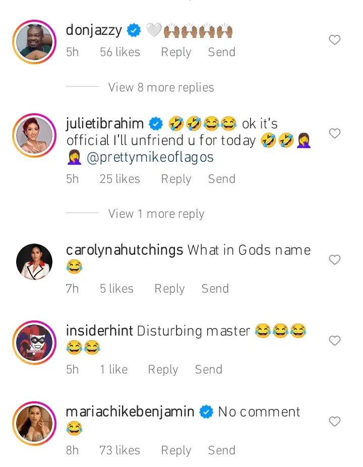 Juliet Ibrahim reacts to Pretty Mike entrance to Don Jazzys mothers burial Kemi Filani blog