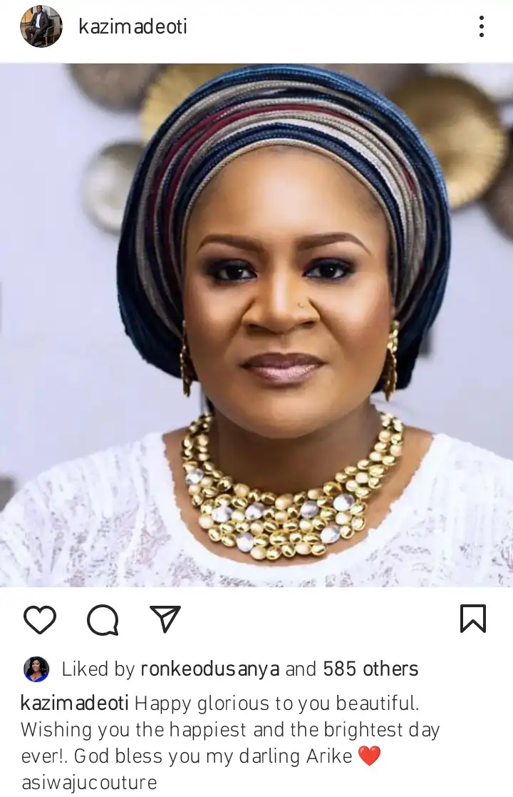 Kazim Adeoti sweetly celebrates Funsho Adeoti 48th birthday Kemi Filani blog