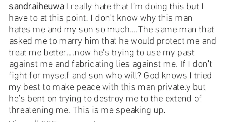 Sandra Iheuwa calls out ex husband Steve Maduka Kemi Filani blog