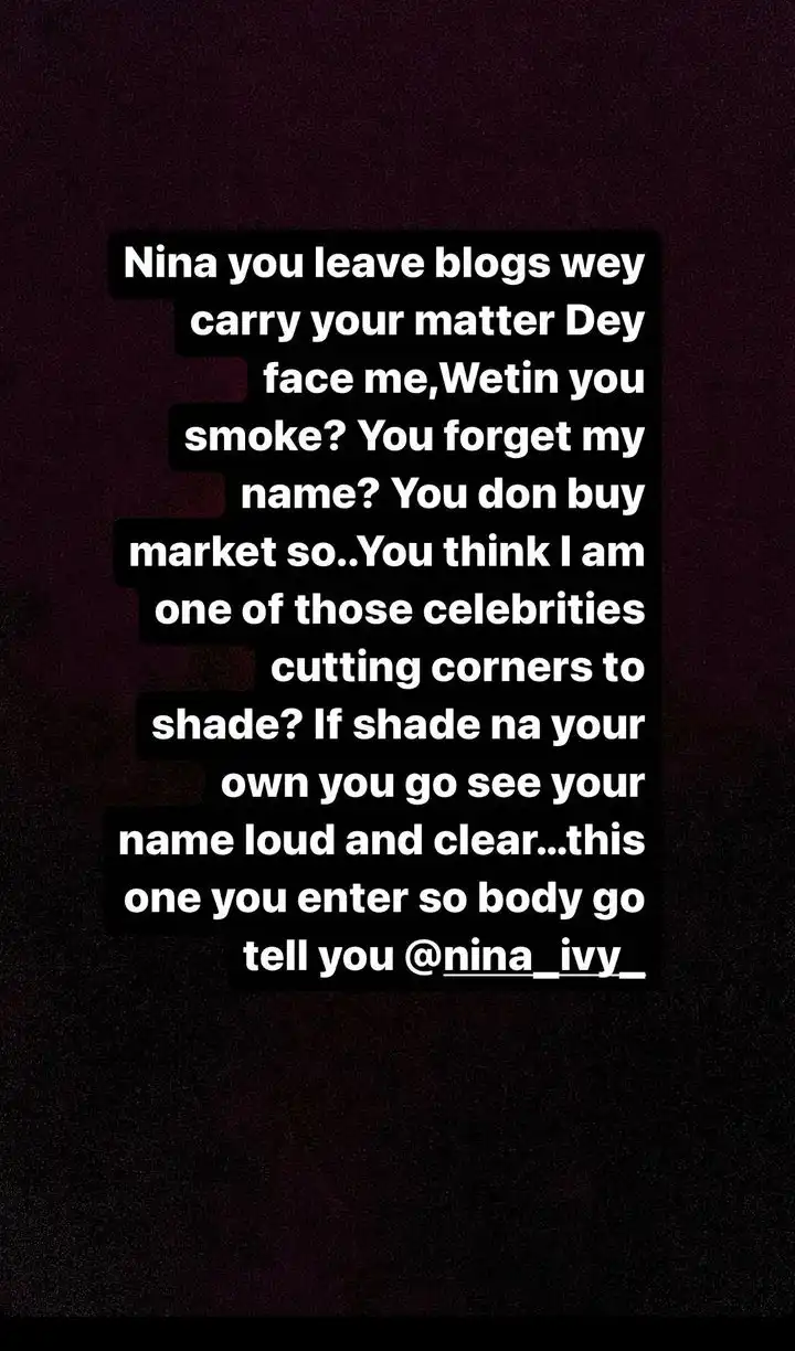 You don buy market Nkechi Blessing slams Nina Ivy Kemi Filani blog