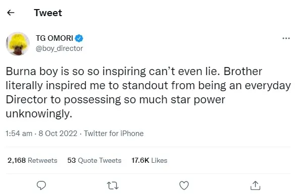 tg omori burna tweet