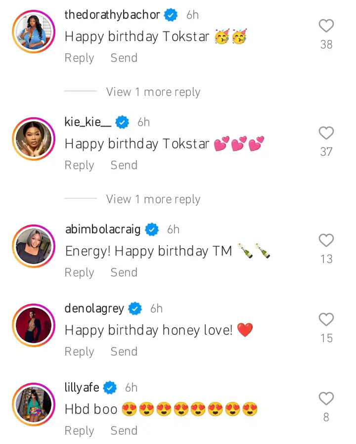 Celebrities celebrate Toke Makinwa birthday Kemi Filani blog