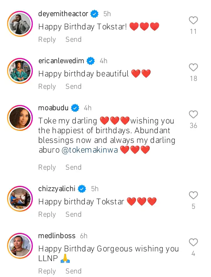 Celebrities celebrate Toke Makinwas birthday Kemi Filani blog