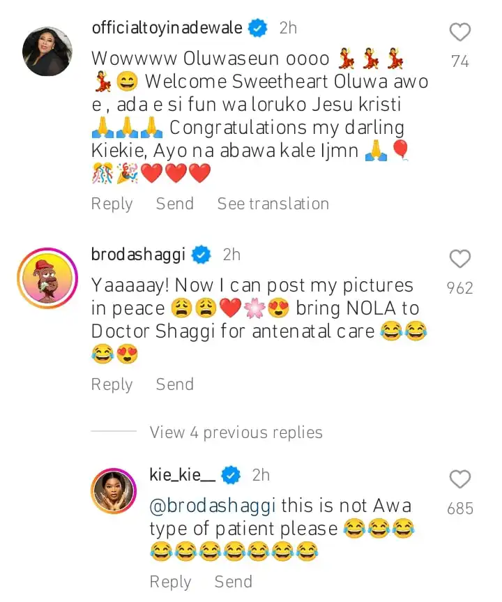 Congratulatory messages pour in as Kiekie welcomes first child Kemi Filani blog