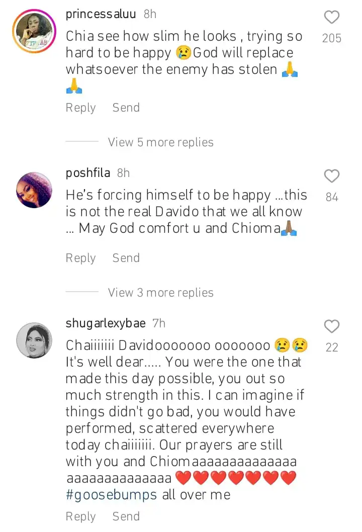 Fans pray for Davido Kemi Filani blog