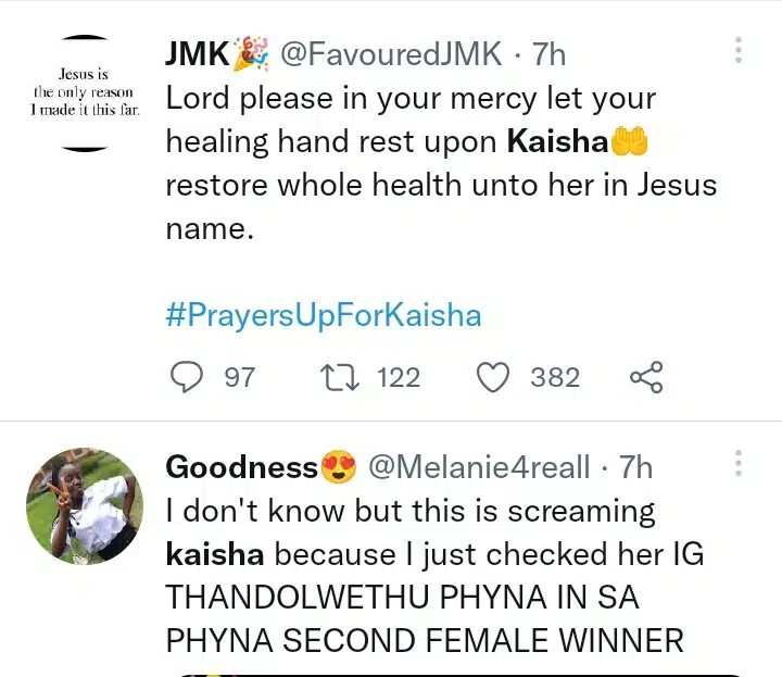 Fans pray for Kaisha Kemi Filani blog.jpg