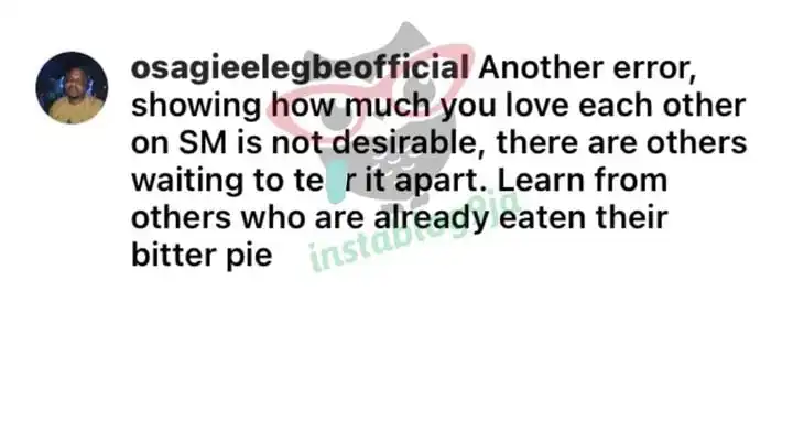 Flaunting your love on social media is undesirable Actor Osagie Elegbe cautions Frederick Leonard and Peggy Ovire Kemi Filani blog