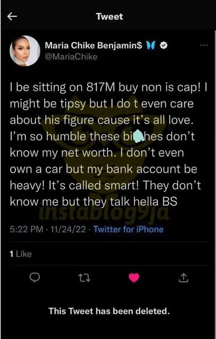 I dont own a car but my bank account is heavy BBNaijas Maria Kemi Filani blog.jpg