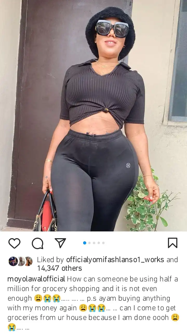 I spend half a million on grocery Moyo Lawal laments Kemi Filani blog