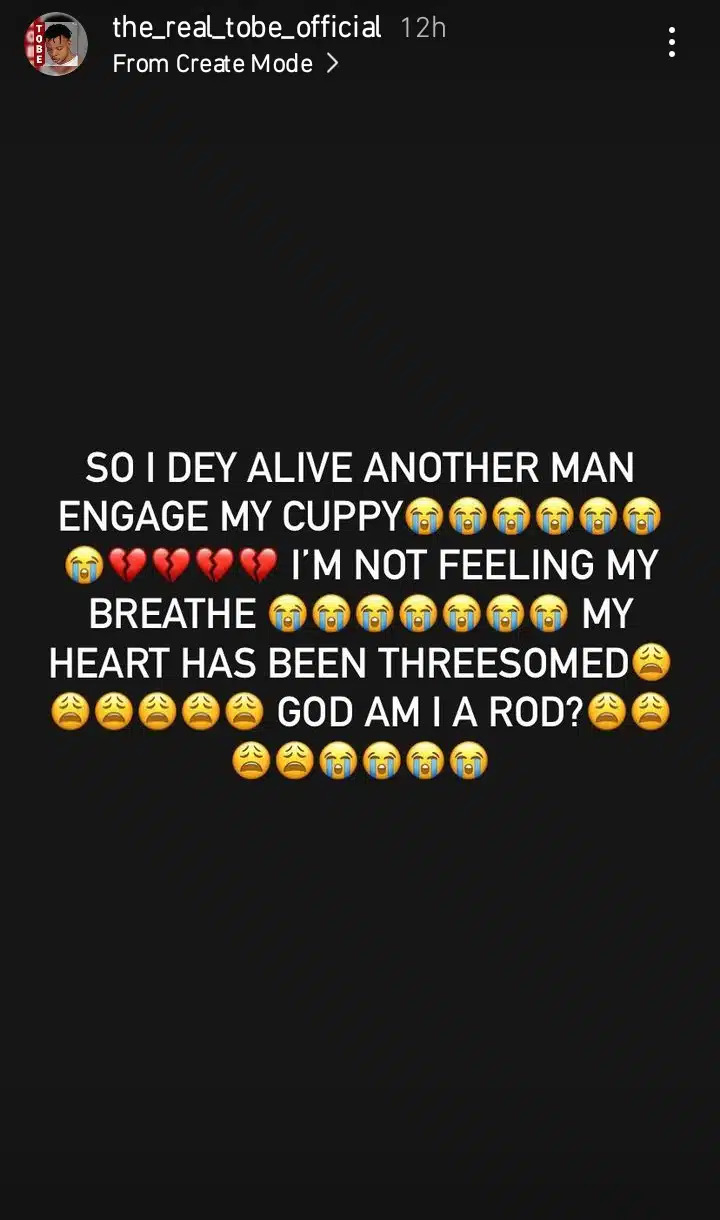 Instagram comedian Tobe in tears as DJ Cuppy gets engaged Kemi Filani blog.jpg