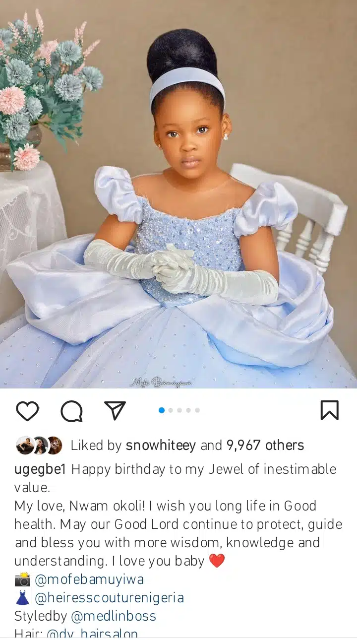 Sandra Okagbue sweetly celebrates her man, Flavor and their daughter, Kaima on their birthday