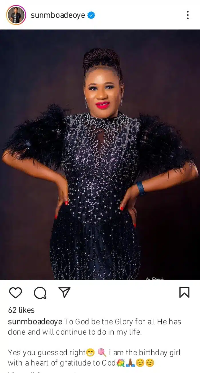 Sunmbo Adeoye is 41 Kemi Filani blog