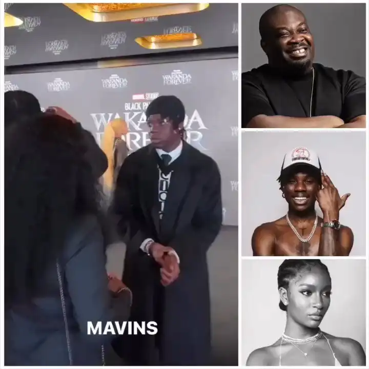 "He went to see Rihanna" – Nigerians reacts as Don Jazzy storm Black Panther 2 premiere with Rema, Ayra Starr (Video)