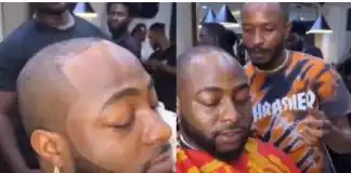 Davido makes first public appearance with red and swollen eyes following son’s death (Video)