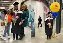 "And FG is still arguing with ASUU" – Reactions as 23 year old Gov Umahi son, Osborn Nweze, bags Masters in UK university