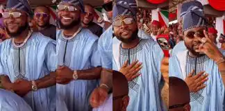 Davido all smiles as his uncle finally gets inaugurated as Osun State Governor (Video)
