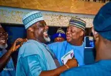 Melaye, Fani-Kayode hug after weeks of mudslinging on social media