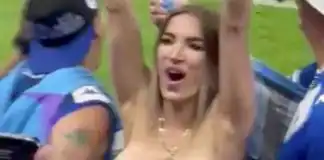 New footage shows Argentina fan flashing boobs at World Cup final