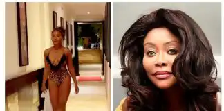 54-year-old mother of five and grandmother, Stephanie Benson puts her never aging body on display in a bodysuit (video)