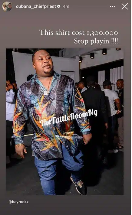 Cubana Chief Priest rocks 1.3million shirt Kemi Filani blog.jpg