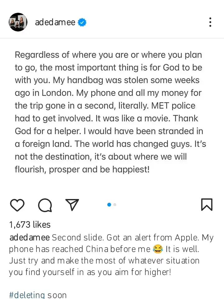 Damilola Adegbite robbed in London Kemi Filani blog