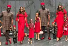 Jude Okoye and family storm church for thanksgiving